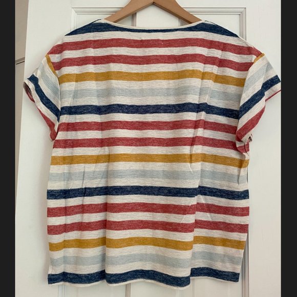 SOLD EUC Madewell Skyline V-Neck Tee - Jay Stripe - M - Picture 3 of 7